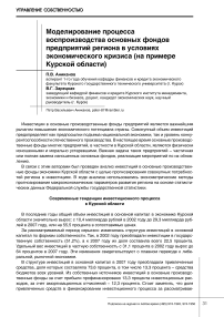 Моделирование процесса воспроизводства основных фондов предприятий региона в условиях экономического кризиса (на примере Курской области)