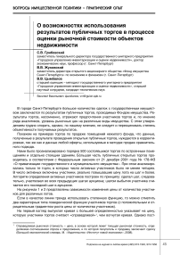 О возможностях использования результатов публичных торгов в процессе оценки рыночной стоимости объектов недвижимости