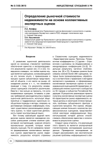 Определение рыночной стоимости недвижимости на основе коллективных экспертных оценок