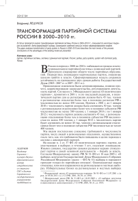 Трансформация партийной системы России в 2000-2010 гг