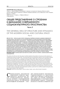 Общее представление о строении и динамике современного социокультурного пространства. Часть 3