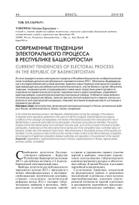 Современные тенденции электорального процесса в Республике Башкортостан