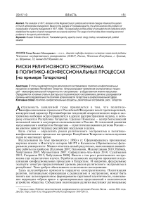 Риски религиозного экстремизма в политико-конфессиональных процессах (на примере Татарстана)