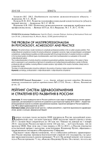 Рейтинг систем здравоохранения и стратегия его развития в России