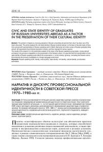 Нарратив и дискурс профессиональной идентичности в советской прессе 1970-1980 гг