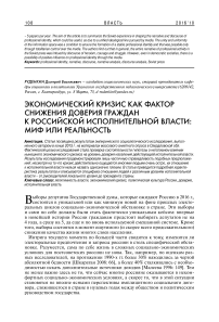 Экономический кризис как фактор снижения доверия граждан к российской исполнительной власти: миф или реальность