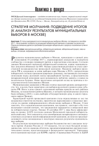 Стратегия молчания: подведение итогов (к анализу результатов муниципальных выборов в Москве)