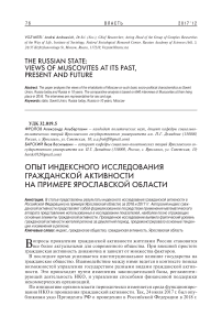 Опыт индексного исследования гражданской активности на примере Ярославской области