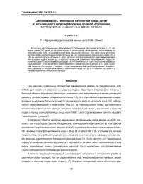 Заболеваемость тиреоидной патологией среди детей из юго-западного региона Калужской области, облученных внутриутробно на различных сроках гестации