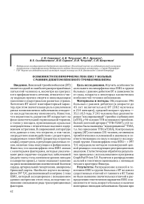 Особенности полиморфизма гена ESR1 у больных с ранним дебютом венозного тромбоэмболизма