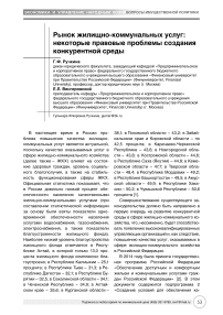 Рынок жилищно-коммунальных услуг: некоторые правовые проблемы создания конкурентной среды