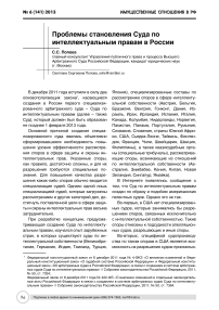 Проблемы становления суда по интеллектуальным правам в России