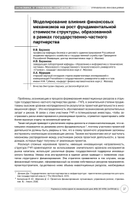 Моделирование влияния финансовых механизмов на рост фундаментальной стоимости структуры, образованной в рамках государственно-частного партнерства