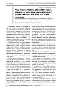 Анализ взаимосвязи стоимости и цены российского бизнеса и влияния на них финансовых показателей компании