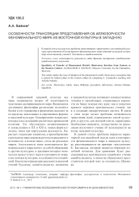 Особенности трансляции представления об иллюзорности феноменального мира из восточной культуры в западную