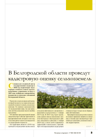 В Белгородской области проведут кадастровую оценку сельхозземель