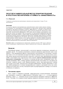 Простой и универсальный метод принятия решений в пространстве критериев "стоимость-эффективность"