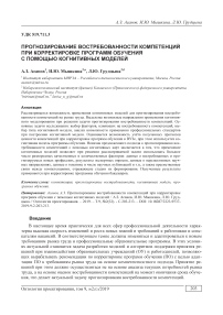 Прогнозирование востребованности компетенций при корректировке программ обучения с помощью когнитивных моделей