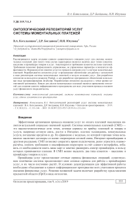 Онтологический репозиторий услуг системы моментальных платежей