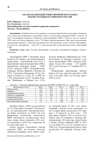 Анализ взаимодействия Европейского банка реконструкции и развития и России