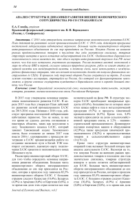 Анализ структуры и динамики развития внешнеэкономического сотрудничества РФ со странами ЕАЭС