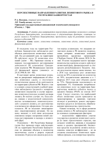 Перспективные направления развития лизингового рынка в Республике Башкортостан
