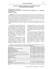 Анализ среднемесячной заработной платы в Российской Федерации
