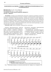 Экономическая оценка уровня развития кормопроизводства в Алтайском крае