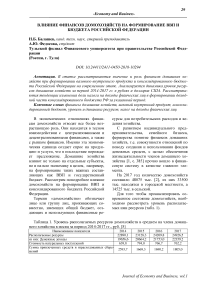 Влияние финансов домохозяйств на формирование ВВП и бюджета Российской Федерации