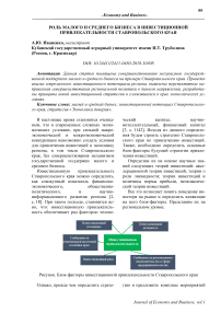 Роль малого и среднего бизнеса в инвестиционной привлекательности Ставропольского края