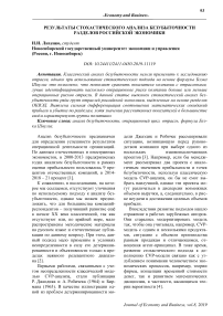 Результаты стохастического анализа безубыточности разделов российской экономики