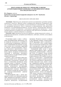 Программно-целевое регулирование развития агропромышленного комплекса в Тимашевском районе Краснодарского края