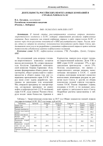 Деятельность российских нефтегазовых компаний в странах-членах ЕАЭС