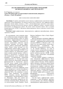 Анализ цифровой трансформации учреждений здравоохранения в Санкт-Петербурге