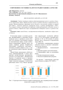 Современное состояние малого и среднего бизнеса в России