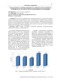 Необходимость инновационного развития отечественного производства в рамках программы импортозамещения