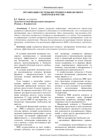Организация системы внутреннего финансового контроля в России