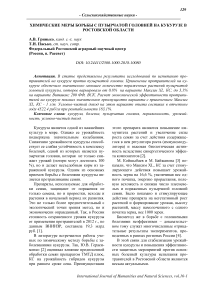 Химические меры борьбы с пузырчатой головней на кукурузе в Ростовской области