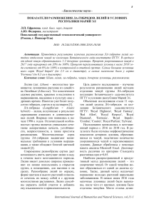 Показатели размножения ЛА-гибридов лилий в условиях Республики Марий Эл