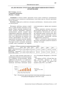 Анализ рисков структуры и динамики рынков ипотечного кредитования