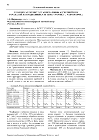 Влияние различных доз минеральных удобрений и их сочетаний на продуктивность зернотравяного севооборота