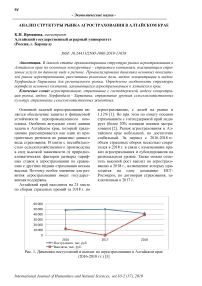 Анализ структуры рынка агрострахования в Алтайском крае