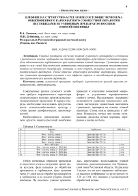 Влияние на структурно-агрегатное состояние чернозема обыкновенного карбонатного совместной обработки пестицидами и гуминовым препаратом посевов озимой пшеницы