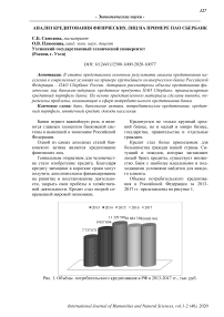 Анализ кредитования физических лиц на примере ПАО Сбербанк