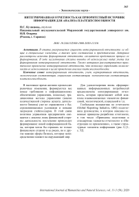 Интегрированная отчетность как приоритетный источник информации для анализа платежеспособности