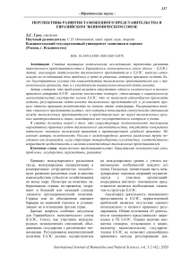 Перспективы развития таможенного представительства в Евразийском экономическом союзе