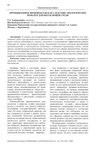 Промышленное производство как следствие экологических проблем для окружающей среды