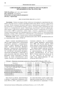 Современный уровень развития малого и среднего предпринимательства в России