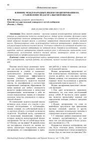 Влияние международных индексов цитирования на становление педагога высшей школы