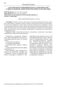 Системно-интеграционный подход к экономической сущности понятия "конкурентоспособность организации"